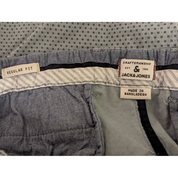 Jack & Jones Mens Polka Dot Chino Shorts Size XL Grey Cotton Blend - Picture 10 of 10
